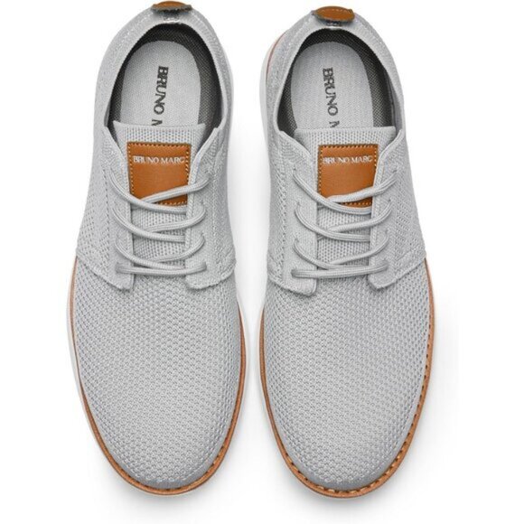 🆕Bruno Marc Men Grey Knit Flex Mesh Oxfords Lace-Up Lightweight Casual Sneakers - Picture 7 of 11